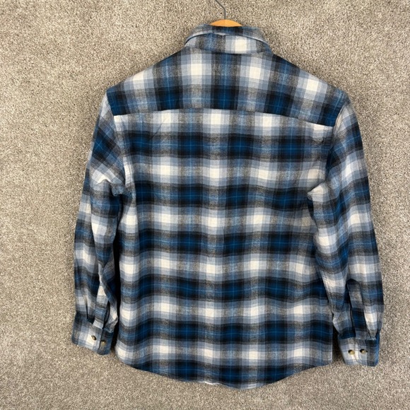 Pendleton Plaid Flannel Shirt Mens Size Small Blue Black White Button Down - Picture 3 of 7
